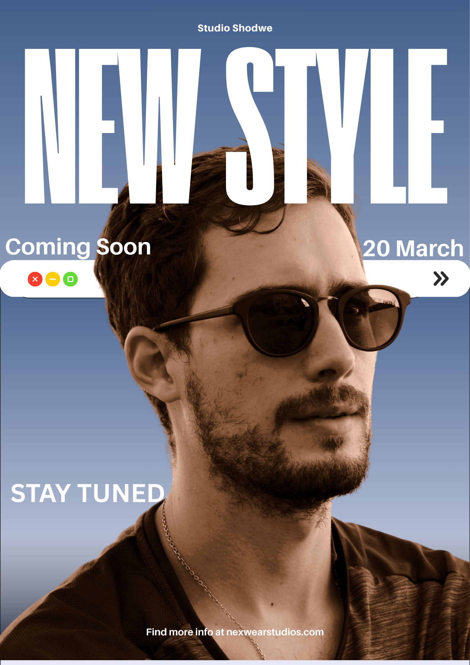 Blue White Bold UIUX Fashion Collection Poster